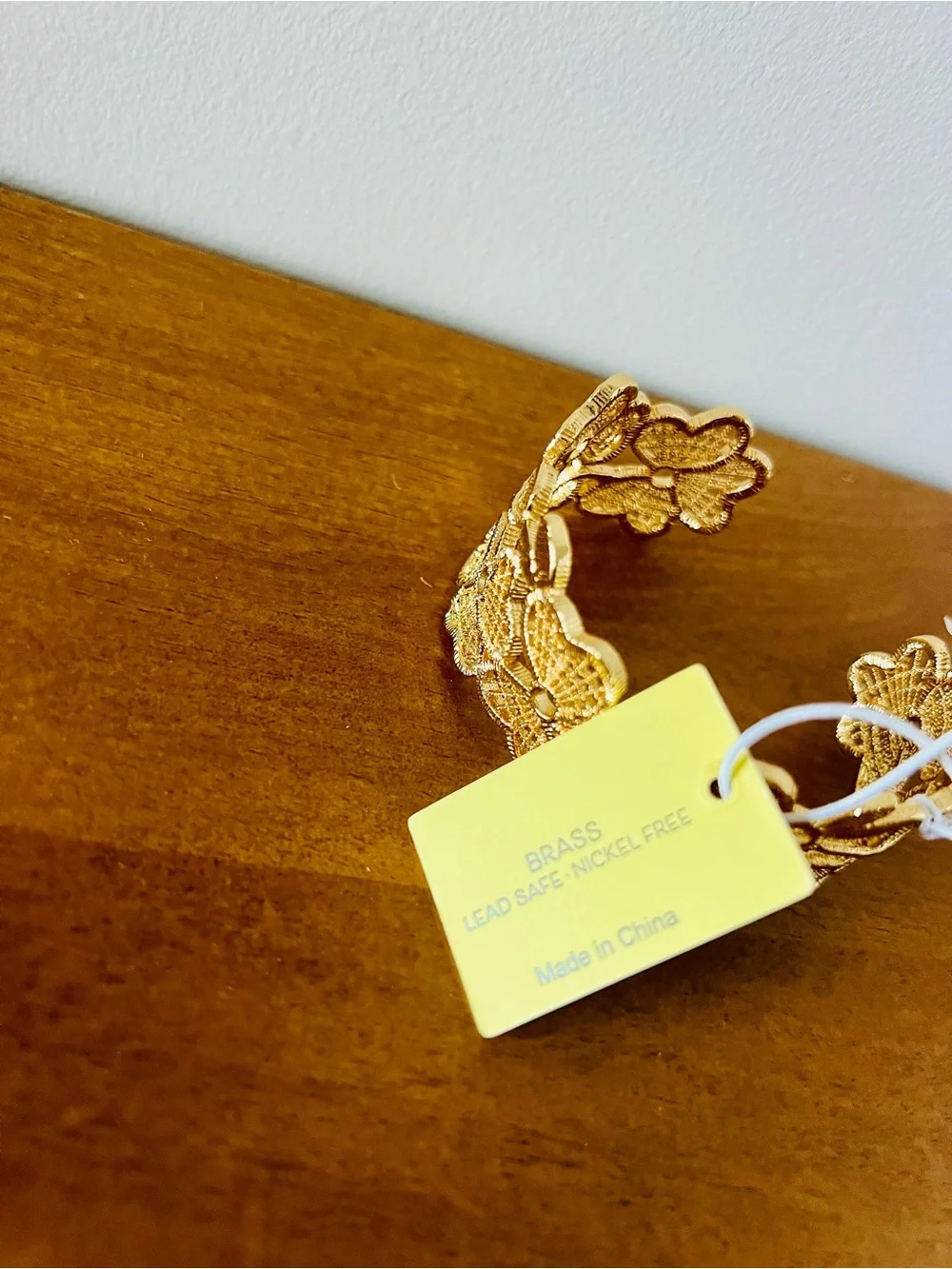NWT | Piper K Gold Floral Filigree Statement Cuff Bracelet